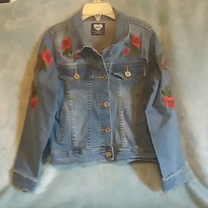 Blue Jean Jacket with Roses